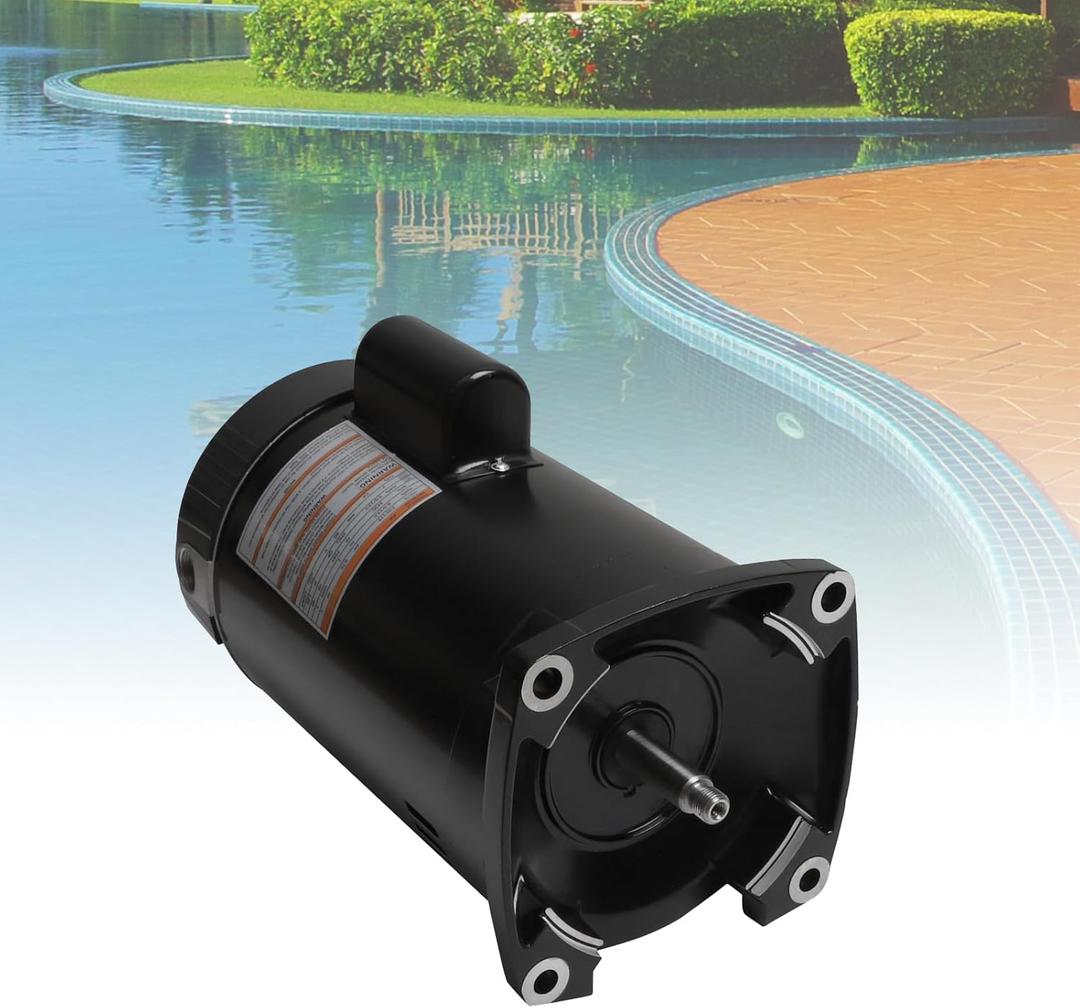 B2853 Pool Pump Motor 1 HP Up Rated Square Flange P56Y Frame 1.25 Service Factor 230/115 Volts 13.0/6.5 Max Amps 1.0hp Pump Motor B853 Compatible with Sta-Rite Jandy Superflo Whisperflo Pumps
