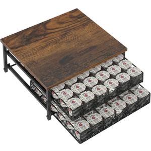 Coffee Pod Holder For Counter, Coffee Pod Drawer for K Cup Storage Drawer Holder, 72 Capacity Pods Storage Organizer Cups Capsule with Sliding Baskets for Coffee Station, Black