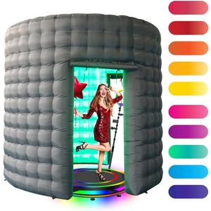 360 Photo Booth Background Wall 118inch/148 inch/158inch Customize Logo Adjustable in 10 Colors Suitable for 360 Photo Booth Machines/Show Parties/Wedding Photography (Two Door 9.84FT)