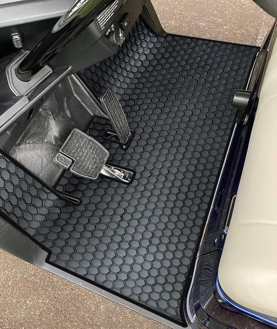 Golf Cart Floor Liner Mat Full Coverage Custom Fit for Yamaha Drive 2 Models Only (2017 2018 2019 2020 2021 2022 2023 2024 2025 2026 & UP) & UMAX Rally Black