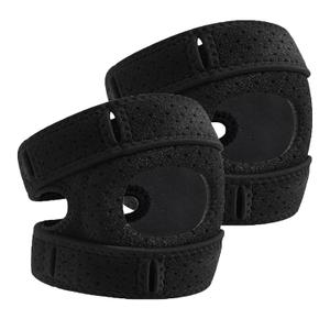 Knee Brace for Women & Men, Adjustable Knee Support with Side Stabilizers and Patella Gel Pad Upgraded Silicone Anti Slip Strip for Running Workout (Black)