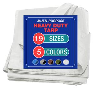 Tarp Cover White Heavy Duty 20 Mill Thick Material, Waterproof Great for Tarpaulin Canopy Tent, Boat, RV Or Pool Cover! by Trademark Supplies (Poly Tarp Ultra Thick)