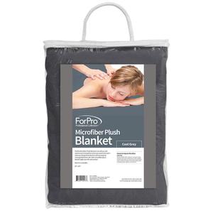 ForPro Microfiber Plush Massage Blanket, Cool Grey, Lightweight, 100% Microfiber, for Massage Tables, Beds, Sofas, 60 W x 90 L