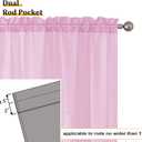 Aiyufeng Pink Short Curtains Sheer Bathroom 14 inch, 40x36