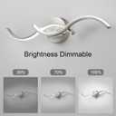 EDISLIVE Modern Wave LED Vanity Light Dimmable Modern Led Vanity Light Fixtures Linear Wall Sconce with Acrylic Strip Shade，24 in LED Vanity Lights for Bathroom Bedroom Makeup Living Room, Nickel, 23.6 inch wavy