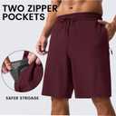 MAGCOMSEN Men's Swim Trunks with Compression Liner 9" Quick Dry Beach Shorts with Zipper Pockets (32, Wine Red)