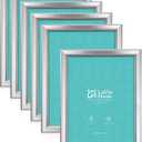 LaVie Home 5x7 Picture Frames (6 Pack, Silver) Simple Designed Photo Frame with High Definition Glass for Wall Mount & Table Top Display, Set of 6 Classic Collection