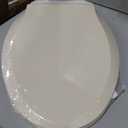 Toilet Seat Elongated Almond, 18.5 x 14.2 Inch, Slow Close, Bottom-Mount Design, Fits 2-Piece Toilets, Durable & Easy to Install, PP Material Safe and Durable