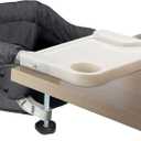 Toogel Hook On High Chair with Removable Dining Tray,Folding Portable Clip on Table High Chair,Baby Chair with Storage Bag for Indoor/Outdoor, Black