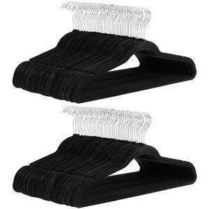 Amazon Basics Slim Velvet, Non-Slip Suit Clothes Hangers, Pack of 100, Black