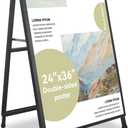 A Frame Sign 24x 36 Inch Heavy Duty Sandwich Board Double-Sided Folding Sign Holder Outdoor Pavement Sign for Businesses Store Signs (Frame only),1PACK