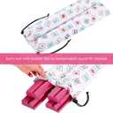 50cm Mahjong Racks with Pushers, Wooden American Mahjong Tile Pushers & Racks Set of 4, with White Printed Mahjong Racks Drawstring Bag, Mahjong Accessories, 50 x 6.5 x 2.7 cm