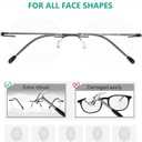 Eyekepper Frameless Reading Glasses Women - Round Rimless Readers Men Black +1.00