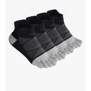 Meaiguo Toe Socks No Show Cotton Low Cut Five Finger Socks Athletic for Women Pair of 4 Black
