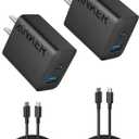 Anker iPhone 17/16 Charger, 2-Pack 20W Fast USB C Charger Block, for iPhone 16/16 Pro Max/15 Series/iPad Pro and More (Black, 2 Pack & 2 Cable)