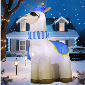 6FT Hanukkah Inflatable Llama with Star of David & Menorah - LED Light Up Chanukah Blow Up Decor for Outdoor Yard & Party