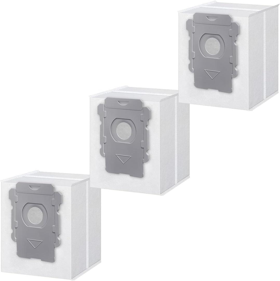 3 x WKZO 3 Pack Dust Vacuum Bags Fits iRobot,High Efficiency Dirt Disposal Bags for all Roomba Clean Base Models i1+,i3+, i4+, i5+, i7+, i8+, j5+, j7+, Combo j7+, j8+, j9+, Combo j9+,i & s & j Series