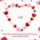Auihiay 88Pcs Hearts Felt Garland Party Decoration Kit - NO DIY Romantic Decoration Kit, 4 Pack Heart Garland for Hanging Party Room Decorations, Heart Garlands Banner for Wedding, Mother's Day Decor