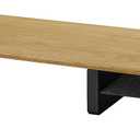 White Oak Wood Desk Shelf for Top of Desk 44 Inch Length Wood Monitor Riser with Middle Shelf