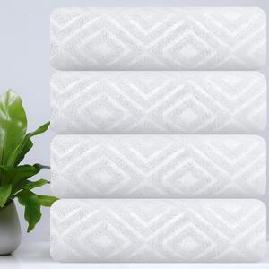 CHINO Extra Large Bath Towel Set, 4 Piece White Oversized Bath Sheets 35"x70"-Soft, Quick Dry, Super Absorbent, Diamond Pattern Microfiber Bath Sheets for Bathroom, Beach, Travel, Fitness, Yoga