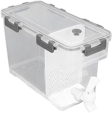 Plastic Drink Dispenser With Spigots, Drink Dispenser For Fridge, Beverage Dispenser With Spigot, 3.5L Iced Lemonade Container For Famaily Party Daily Use (Gray)