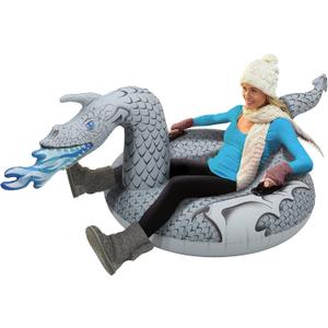 GoFloats Winter Snow Tubes -  Ice Dragon  - Inflatable Sled for Kids and Adults (44 Inch)