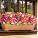 16 Bundles Artificial Flowers for Outdoors Fake Flowers Faux Plants for Indoor Outside Garden Porch Window Box Hanging Planters Home Farmhouse (4 Colors)