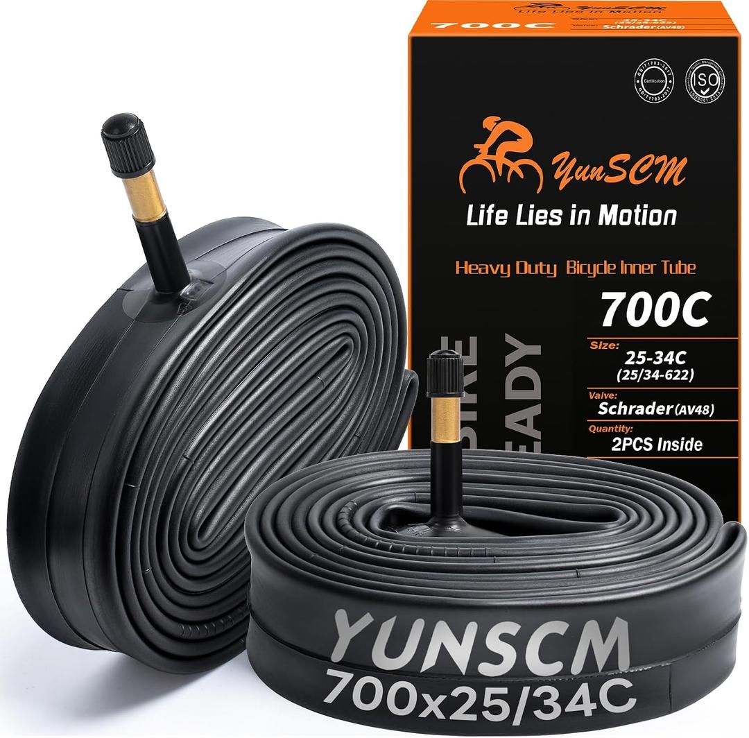 2-PCS 700C Heavy Duty Bike Tubes 700x25C/26C/28C/32C/34C AV4825/34-622 700C Bicycle Inner Tubes Compatible with 700x25C 700x26C 700x27C 700x28C 700x30C 700x32C 700x34C Bike Tire Tubes Schrader Valve