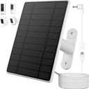 Solar Panel for Ring Camera, 6W Solar Charger for Ring Stick Up Cam Plus/Pro & Spotlight Cam Battery Series, 360 Retractable Bracket,10ft Cable with Ring Barrel Plug to USB-C Adapter,White
