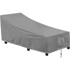 OutdoorLines Outdoor Waterproof Patio Chaise Lounge Chair Cover - UV Resistant Lounger Covers Heavy Duty Weatherproof Patio Sofa Furniture Covers, 1 Pack, 84Wx32Dx32H Inches, Gray