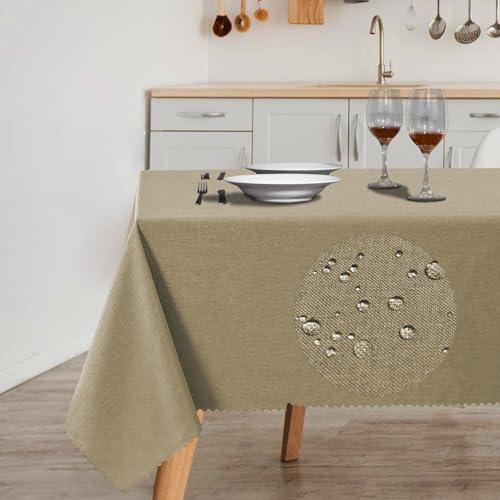 HX&OD Rectangular Tablecloth Cationic Fabric Waterproof Stain Resistant Wrinkle-Resistant for Home/Decoration/Party/Buffet/Wedding/Dining Room/Camping, 3 Pack 60" x 84" (Rectangular)