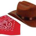 Jr. Cowboy Hat - Brown with Bandanna