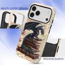 DAIZAG Case for iPhone 17 Pro, Dragon Fantasy Book Literary Lover Full-Body Design Hybrid Dual Protection Soft TPU + Hard PC Shockproof Scratch-Resistant Protective Cover Phone Case for Men Women