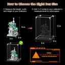 JUJOMAT Acrylic Display Case for Collectibles Clear Acrylic Display Box for Lego Action Figures Doll Hobby, Dustproof Stackable Storage Case, Assembly Required, Black Base (5.5 x 5.5 x 9.5 inches)