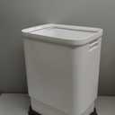 Gintan 13 Gallon Trash Can with Lid, 25-45 L Altitude Variable Bin, Garbage Can with Wheels for Kitchen, Bathroom, Bedroom, Office, Two Space-Saving Small Waste Bin and Garbage Bag (Big White)