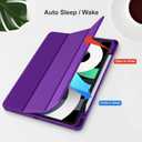 Akkerds Compatible with iPad Air 11 Inch Case 7th/6th Generation (M3/M2) 2025/2024, for iPad Air 5th/4th Generation Case 10.9 Inch 2022/2020 with Pencil Holder[Auto Sleep/Wake], Purple
