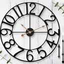 30 in Extra Large Outdoor Clock Waterproof Outdoor Indoor Wall Clock for Patio/Pool Area Farmhouse Decorative Outdoor Clocks Sient Battery Operated Vintage Outside Clock for Garden, Backyard