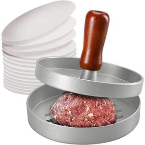 Smashed Burger Press 100 Patty Paper Set, Stainless Steel Burger Smasher Tool, Round Non-Stick Meet Beef Veggie Hamburger Mold, Press Patty Maker, Smasher Cooking Gadgets for Kitchen BBQ Grilling