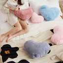 YRXRUS Heart Pillows, Love Heart Shaped Pillow, Small Cute Dusty Pink Heart Pillows for Gifts, Faux Rabbit Throw Pillows for Her, Kids, Girls Home Decoration, 10X11 Inch (Bean Paste Pink)