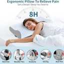 Cervical Neck Pillow for Pain Relief, Contour Memory Foam Pillows for Sleeping, Odorless Ergonomic Pillow Adjustable Orthopedic Cooling Pillow Bed Pillow Neck Support for Side Back Stomach Sleepers