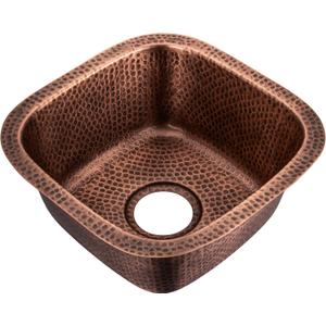 Monarch Abode Kitchen & Bar Sink 15-inch Atlas Dual Mount Drop in Kitchen Sink, Hand Hammered Pure Copper Sinks, Drop in Bar Sinks or Undermount, Deep Single Bowl