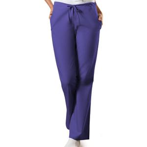 Cherokee Scrub Pants for Women Drawstring Waist with Flare Leg 3 Pockets, Fade Resistant, Durable & Easy Care Fabric - 4101, XS