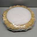 MAONAME 13" Gold Charger Plates Set of 8, Round Reef Chargers for Dinner Plates, Plastic Plate Chargers for Table Setting, Wedding Decor