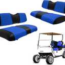 Golf Cart Seat Covers for EZGO TXT Club Car DS Gas or Electric OEM Regular Seat Cushion, No Staple, Golf Cart Vinyl Replacement Seat Cover (blue)