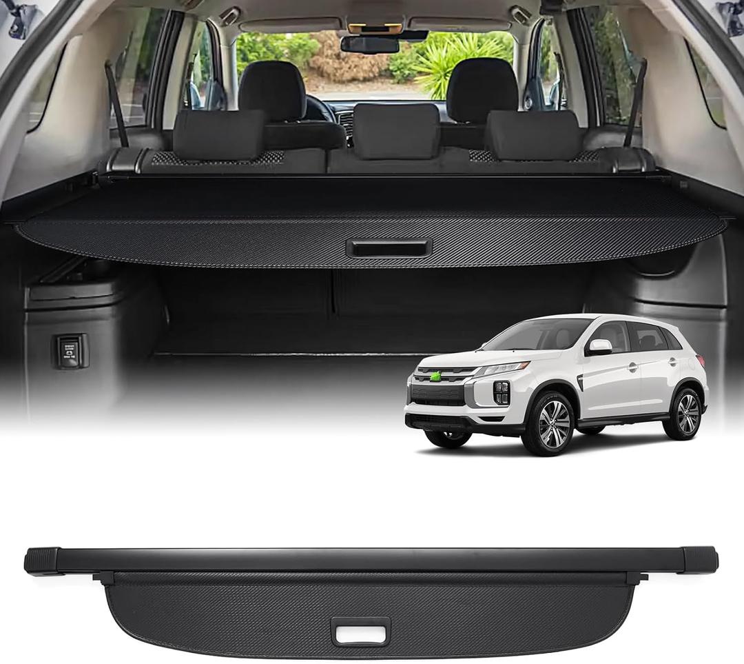 Powerty Cargo Cover for Mitsubishi Outlander 2014-2020 (Manual Liftgate Only) Trunk Cover Retractable Rear Shield Shade (Not for Electric Liftgate or Outlander Sport)