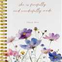Christian Bible Journals for Women, Christian Notebook, Prayer Journal for Women, Bible Notebooks for Note Taking, She is Fearfully and Wonderfully Made Spiral Notebook 5.5x8.3 with 164 Pages
