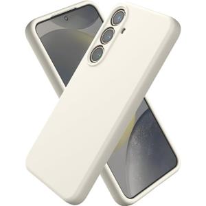 Silicone Case for Samsung Galaxy S25, Soft Slim Liquid Silicone Phone Case with Anti-Scratch Microfiber Lining, Camera Cover Protection with Cute Color Variety, Off White