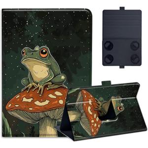 Universal 9",9.7",10.1",10.2",10.5" Tablet Case,Protective Cover Stand Folio Case for 9-10.5 Inch Tablet, Frog Mushroom, Tablet Case Cover for iPad, Samsung, Other Tablet