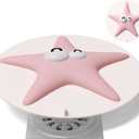 Bathtub Drain Stopper Cover - Silicone Bath Tub Stopper, Shower Drain Stopper, Drain Cover, Flat Drain Plug for Kitchen, Bathtub and Laundry, Cute Bathroom Accessories, 6 Inches, Pink