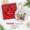 2 x Adventure Travel Christmas Ornament 2025 - Destination Travel Gifts for Women, Men, Traveling Gifts for World Travelers, Friends, Family - Ceramic Vacation Ornaments for Tree Decoration